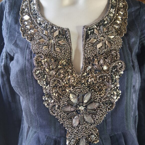 Lafayette 148 New York Tunic Top silk linen cotton - Picture 2 of 3